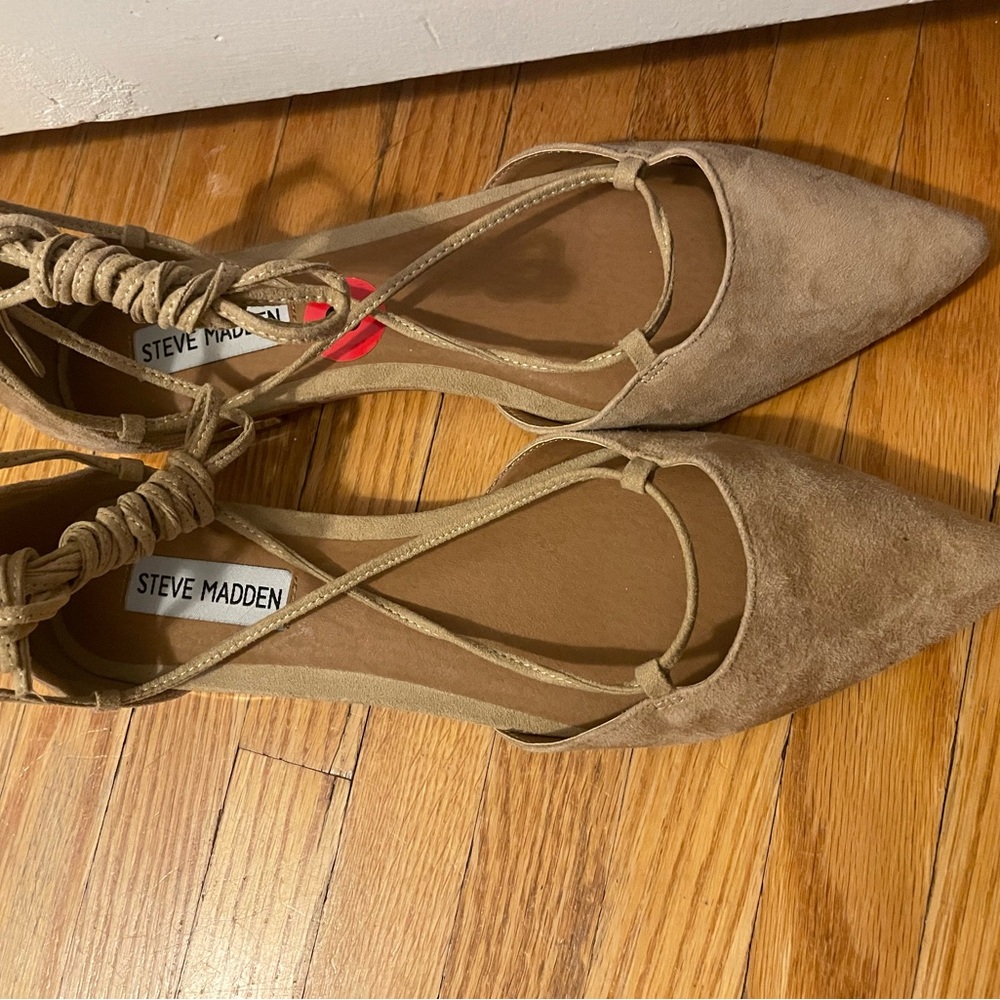 Steve Madden Beige Lace-Up Heels